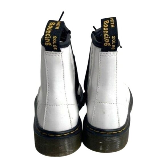 Dr. Martens 1460 White Leather Lace-Up Boots Size US 3 Youth - Picture 3 of 6